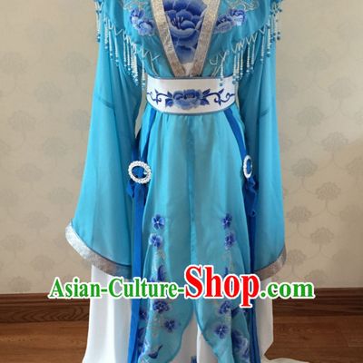 Chinese Classical Yue Opera Long Sleeves Dance Costumes Huang Mei Opera Costume Complete Set for Women Girls Children Adults