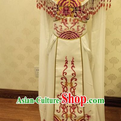 Chinese Classical Yue Opera Long Sleeves Dance Costumes Huang Mei Opera Costume Complete Set for Women Girls Children Adults