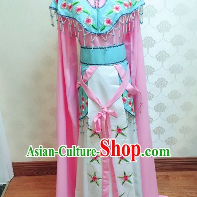 Chinese Classical Yue Opera Long Sleeves Dance Costumes Huang Mei Opera Costume Complete Set for Women Girls Children Adults
