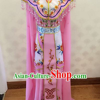 Chinese Classical Yue Opera Long Sleeves Dance Costumes Huang Mei Opera Costume Complete Set for Women Girls Children Adults