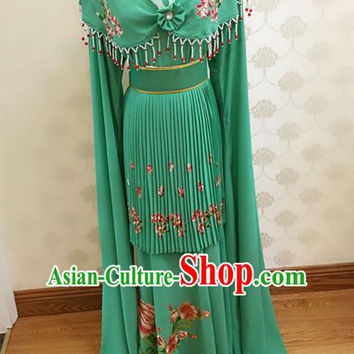 Chinese Classical Yue Opera Long Sleeves Dance Costumes Huang Mei Opera Costume Complete Set for Women Girls Children Adults