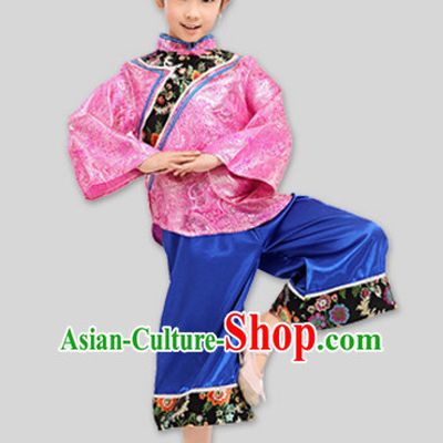Traditional Chinese Costume Chinese Dance Costumes Complete Set for Kids Girls