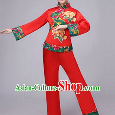 Traditional Chinese Fan Dancing Costume Chinese Dance Costumes Complete Set for Women
