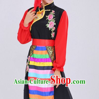 Traditional Chinese Fan Dancing Costume Chinese Dance Costumes Complete Set for Women