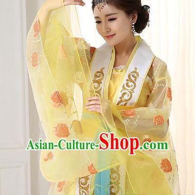 Traditional Chinese Stage Dancing Costume Chinese Classical Dance Costumes and Headpieces Complete Set for Women