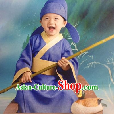 Traditional Chinese Women Clothes Classical Dress Complete Set for Kids