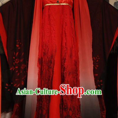 Red Hanfu Hanzhuang Han Fu Han Clothing Traditional Chinese Dress National Costume Complete Set