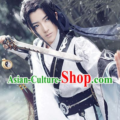 Taoist Swordsman Hanfu Hanzhuang Han Fu Han Clothing Traditional Chinese Dress National Costume Complete Set for Men or Boys