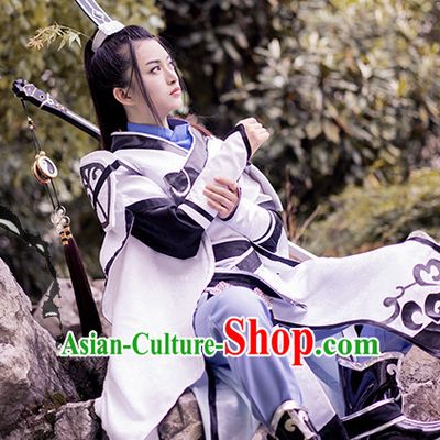 Taoist Swordsman Hanfu Hanzhuang Han Fu Han Clothing Traditional Chinese Dress National Costume Complete Set for Men or Boys