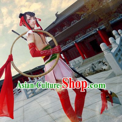 Nezha Cosplay Hanzhuang Han Fu Han Clothing Traditional Chinese Dress National Nezha Costume Complete Set for Men or Boys