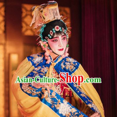 Ancient Chinese Opera Dress National Costumes and Headpieces Complete Set for Women