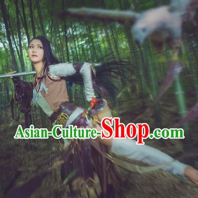 Ancient Chinese Style Halloween Cosplay Cos Fighter Knight Complete Set for Men