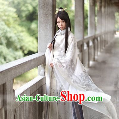 Top Chinese Ancient Mountains-and-waters Painting Costumes Theater and Reenactment Costumes Complete Set for Men