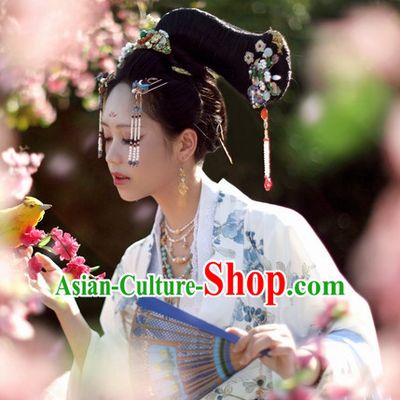 Chinese Ancient Style Black Wigs and Headgear