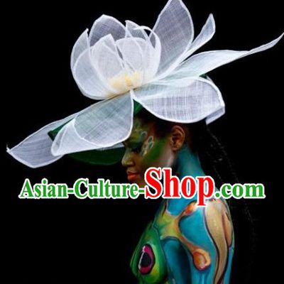 Handmade Chinese Custom-Made Stage Performance Large Lotus Hat