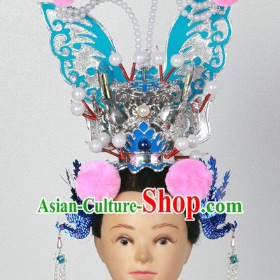 Supreme Handmade Chinese Ancient Opera Princess Butterfly Headwear Headgear Hair Jewelry Hairpieces Set