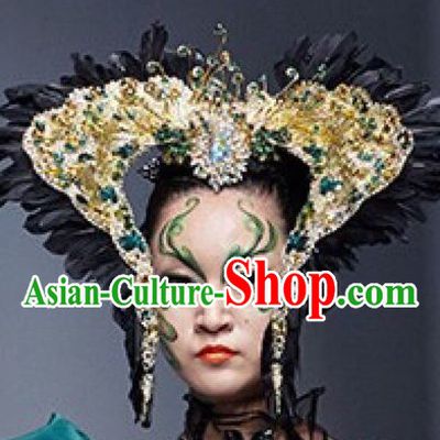 Chinese Modern Stage Performance Headwear Headgear Hair Jewelry Hairpieces Set