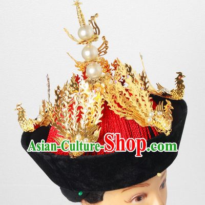 Handmade Qing Dynasty Chinese Empress Queen Imperial Phoenix Hat for Women