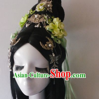 Chinese Classic Princess Fairy Headwear Crowns Hats Headpiece Hair Accessories Jewelry Set