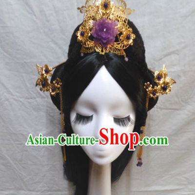 Chinese Classic Headwear Crowns Hats Headpiece Hair Accessories Jewelry Set