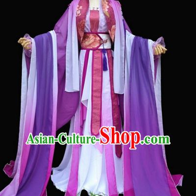 Purple Chinese Classical Fairy Costumes Complete Set