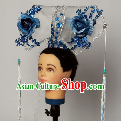 Handmade Chinese Model Stage Performance Manchu Princess Hair Decorations Headpieces for Women