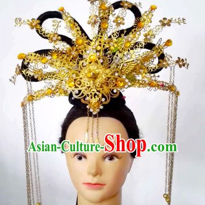 Handmade Chinese Model Stage Performance Princess Hair Decorations Headpieces Hair Jewelry for Women