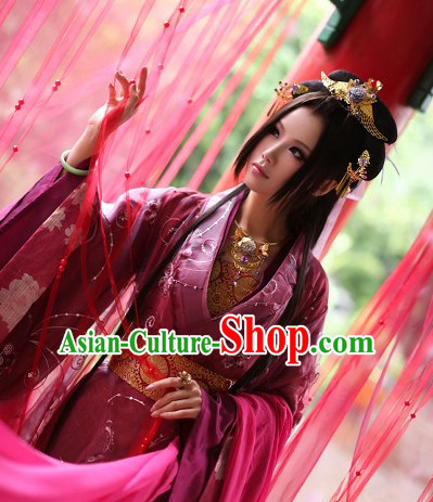 Top Chinese Ancient Costumes Theater and Reenactment Costumes and Headgear Complete Set for Women Top Chinese Ancient Costumes Theater and Reenactment Costumes and Headgear Complete Set for Women