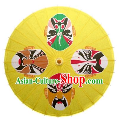 Asian Dance Umbrella Chinese Handmade Beijing Opera Mask Umbrellas Stage Performance Umbrella Dance Props