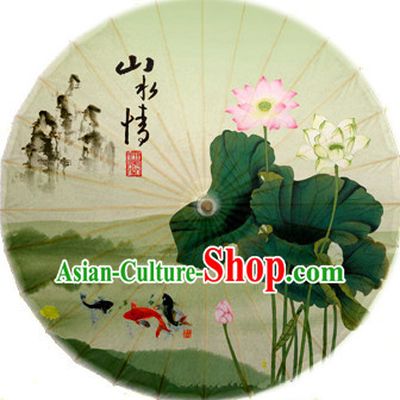 Asian Dance Umbrella China Handmade Lotus Umbrellas Stage Performance Umbrella Dance Props