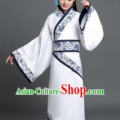 Chinese Han Dynasty Women Hanfu Clothing and Hair Ornaments Complete Set