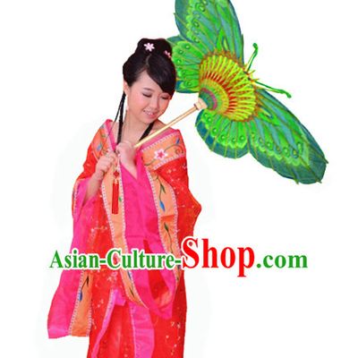 Traditional Rainproof Handmade Chinese Classic Butterfly Shape Oil Paper Umbrellas China Dance Umbrella Stage Performance Umbrella Dancing Props