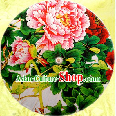 Traditional Rainproof Handmade Chinese Classic Flower Oil Paper Umbrellas China Dance Umbrella Stage Performance Umbrella Dancing Props