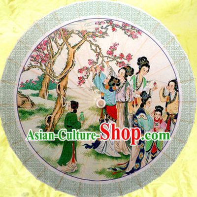 Traditional Rainproof Handmade Chinese Classic Oil Paper Umbrellas China Dance Umbrella Stage Performance Umbrella Dancing Props