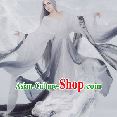 Traditional Chinese Women Fairy Clothing Dresses National Costume and Hair Ornaments Complete Set