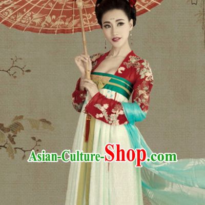 Traditional Chinese Women Empress Clothing Dresses National Costume and Hair Ornaments Complete Set