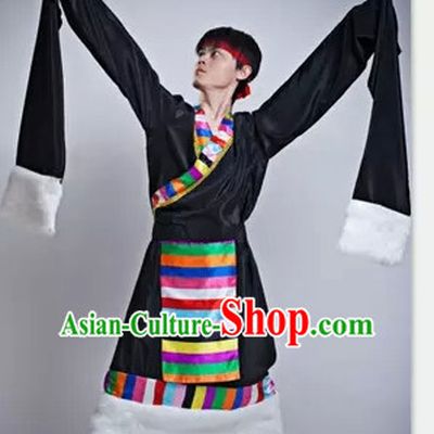 Chinese Long Sleeve Black Dance Costume Dance Costumes for Men