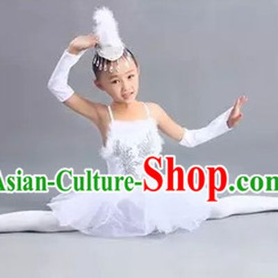 Chinese White Peacock Dance Costume Dance Costumes for Girls