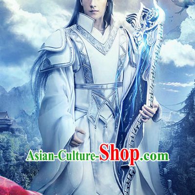 Chinese Ancient Swordsman Hanfu Clothing Film Hero Costumes Traditional Knight Dress Complete Set