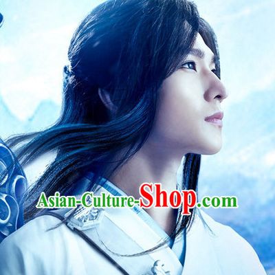 China Ancient Black Long Wigs for Swordsman