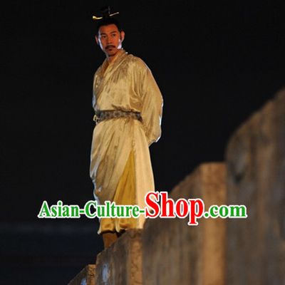 Chinese Ancient Tang Dynasty Emperor Pajamas Sleepcoat Nightgown Complete Set for Men