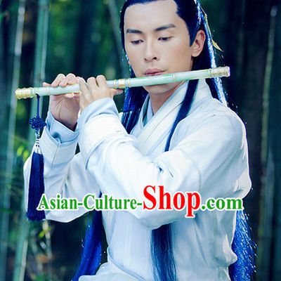 Chinese Ancient Male Long Black Wigs