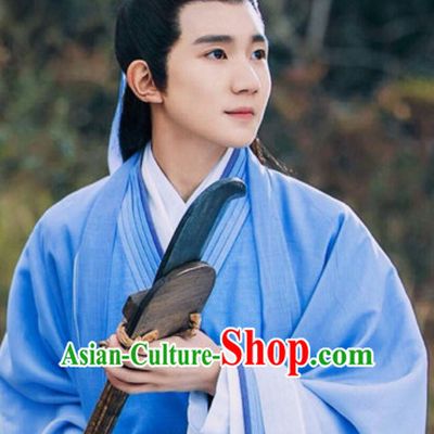 Chinese Ancient Men Black Long Wigs