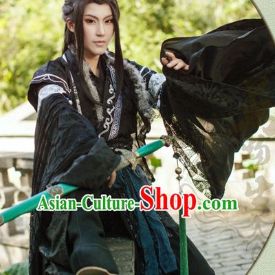 Chinese Swordsman Hanfu Robe Knight Clothing Handmade Bjd Dress Opera Costume Drama Costumes Complete Set