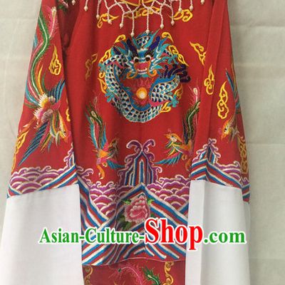 China Beijing Opera Wedding Phoenix Dresses Embroidered Robe Stage Costumes Complete Set