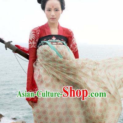 Chinese Ancient Tang Dynasty Ruqun Clothing Han Fu Suit Complete Set for Women