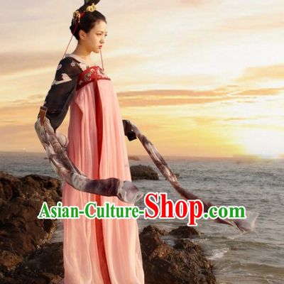 Chinese Ancient Tang Dynasty Ruqun Clothing Han Fu Suit Complete Set for Women