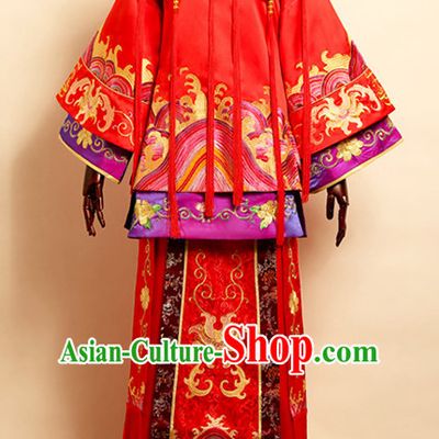 Top Traditional Chinese Phoenix Embroidered Wedding Dresses Wedding Gowns for Brides