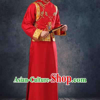 Top Traditional Chinese Embroidered Wedding Dresses Wedding Gowns for Bridegrooms