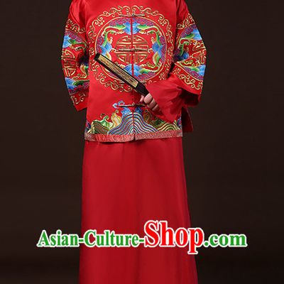 Top Traditional Chinese Embroidered Wedding Dresses Wedding Gowns for Bridegrooms